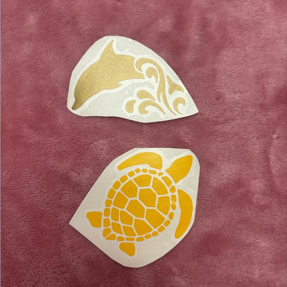 Turtle and dolphin vinyl decal